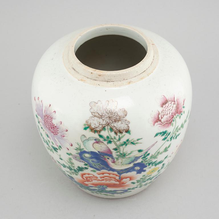 A Chinese porcelain vase from the 18th century Chien-Lung period.