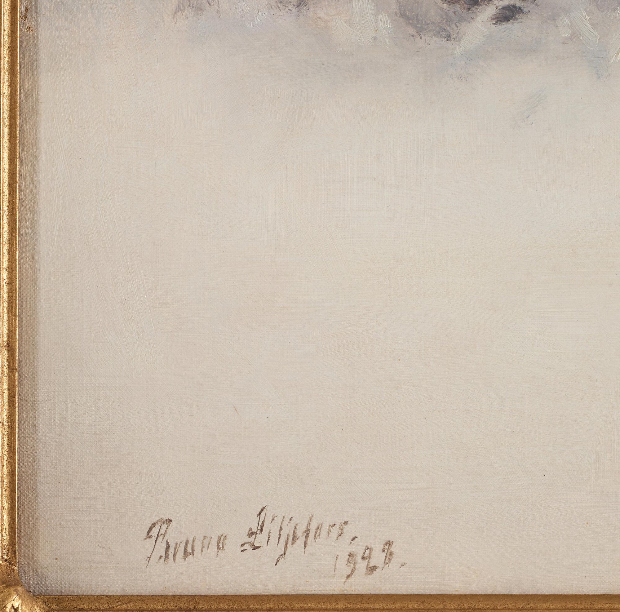 Bruno Liljefors, Winter landscape with fox.