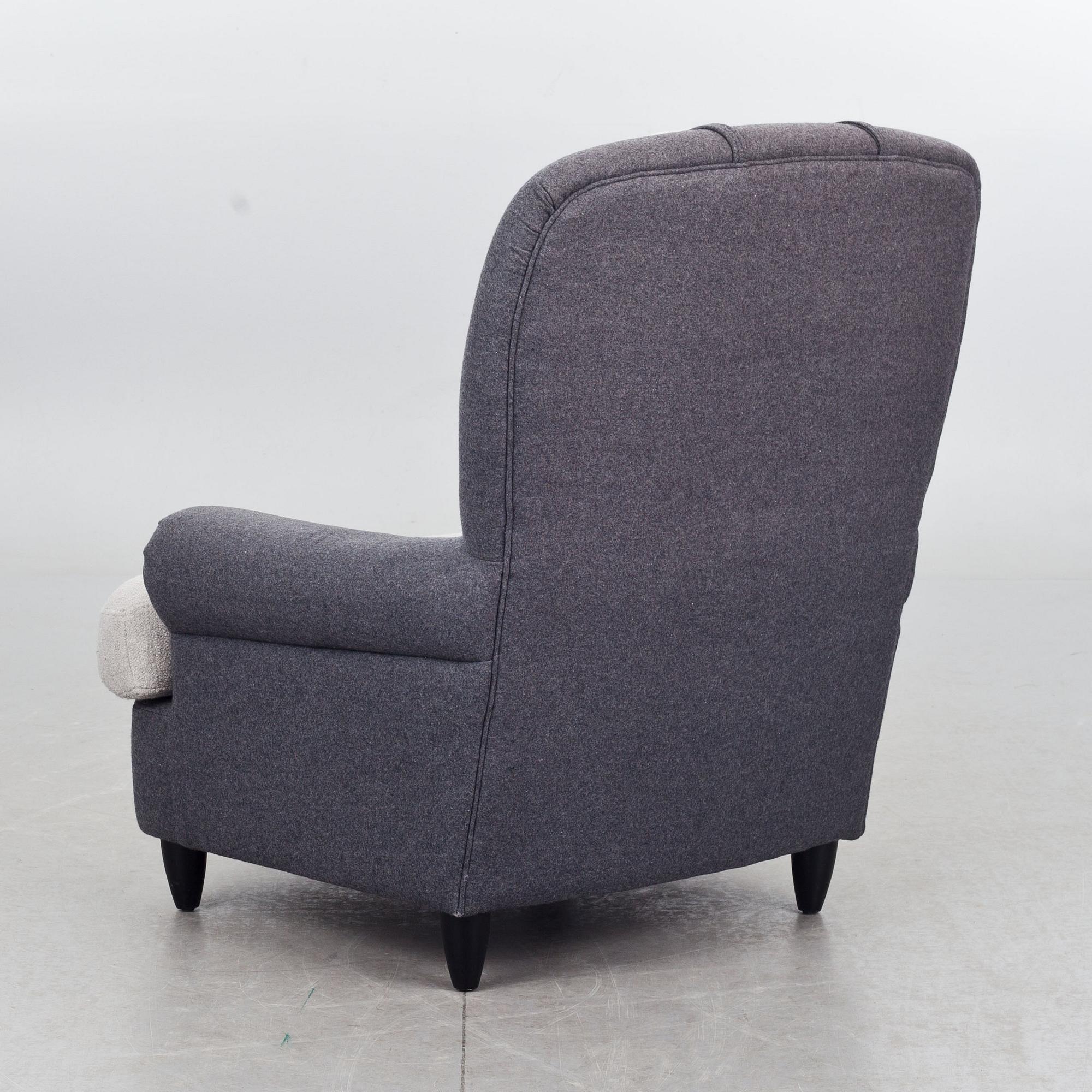 FÅTÖLJ med FOTPALL,  "Jättepaddan", Carl Malmsten.