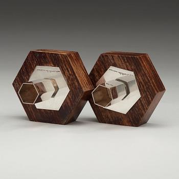 LJUSSTAKAR, ett par, sterling silver Wiwen Nilsson, Lund 1967.
