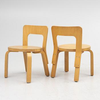 Alvar Aalto, children's chairs, 4 pcs, Artek, Finland.