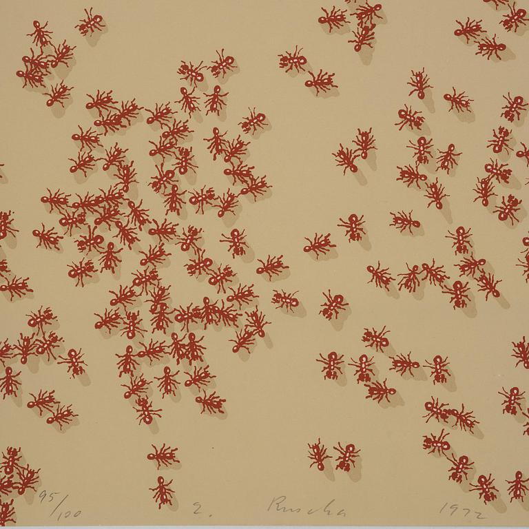 Ed Ruscha, "Red ants", from: "Insects".