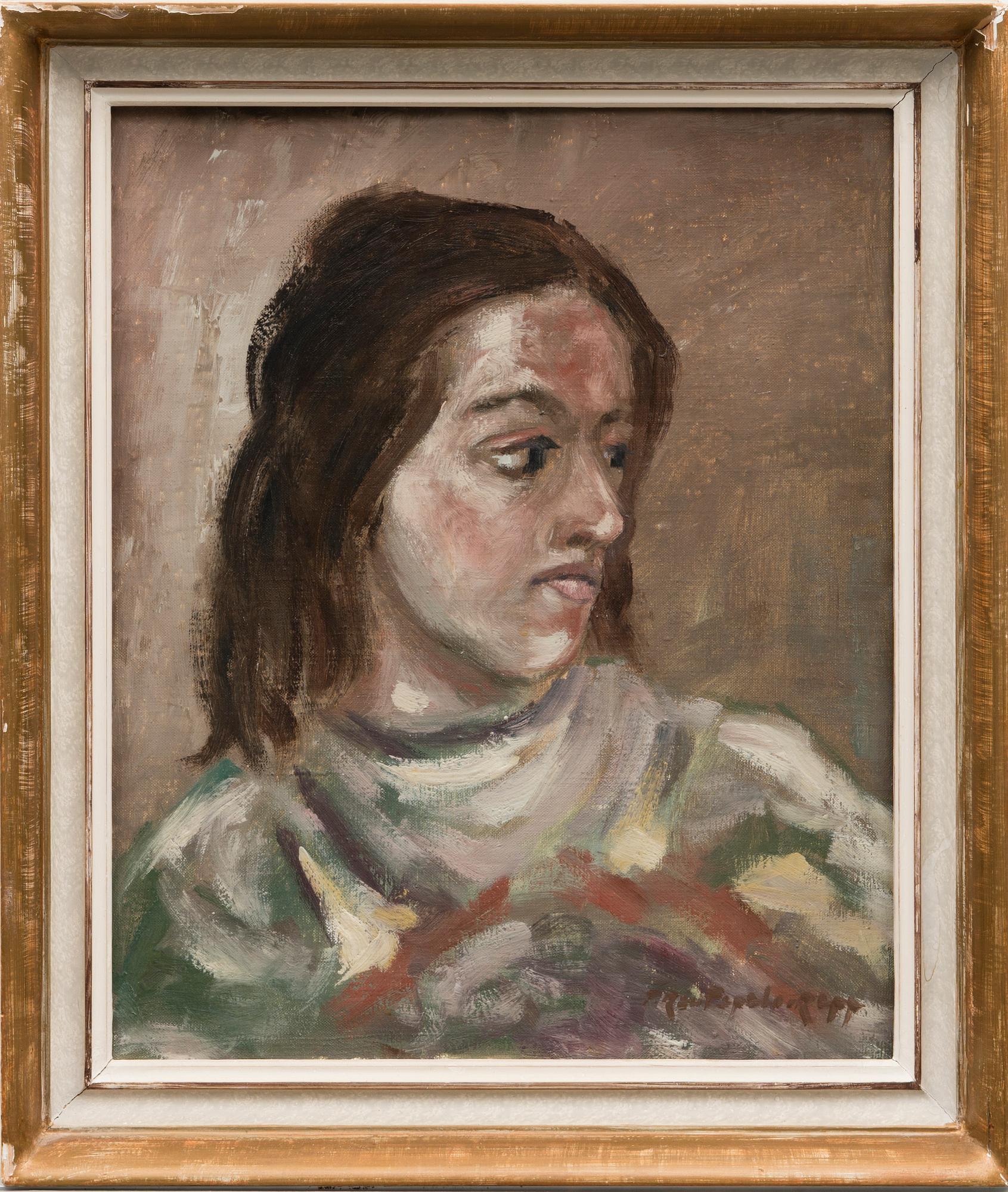 Oil on canvas, laid on board, signed.