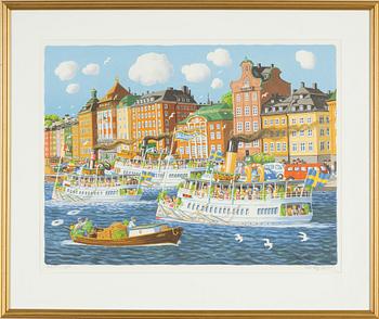 Bert Håge Häverö, färglitografi, signerad 267/290.