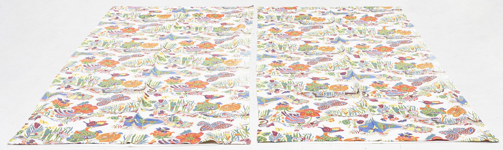 Josef Frank, curtains, a pair, "Butterfly", Firma Svenskt Tenn.