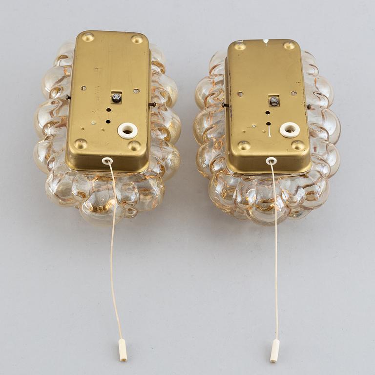 Helena Tynell, a pair of glass wall lights, Glashütte Limburg, Germany.