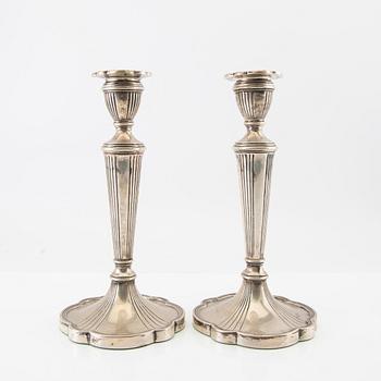 Candlesticks, 1 pair, silver, Swedish import marks.