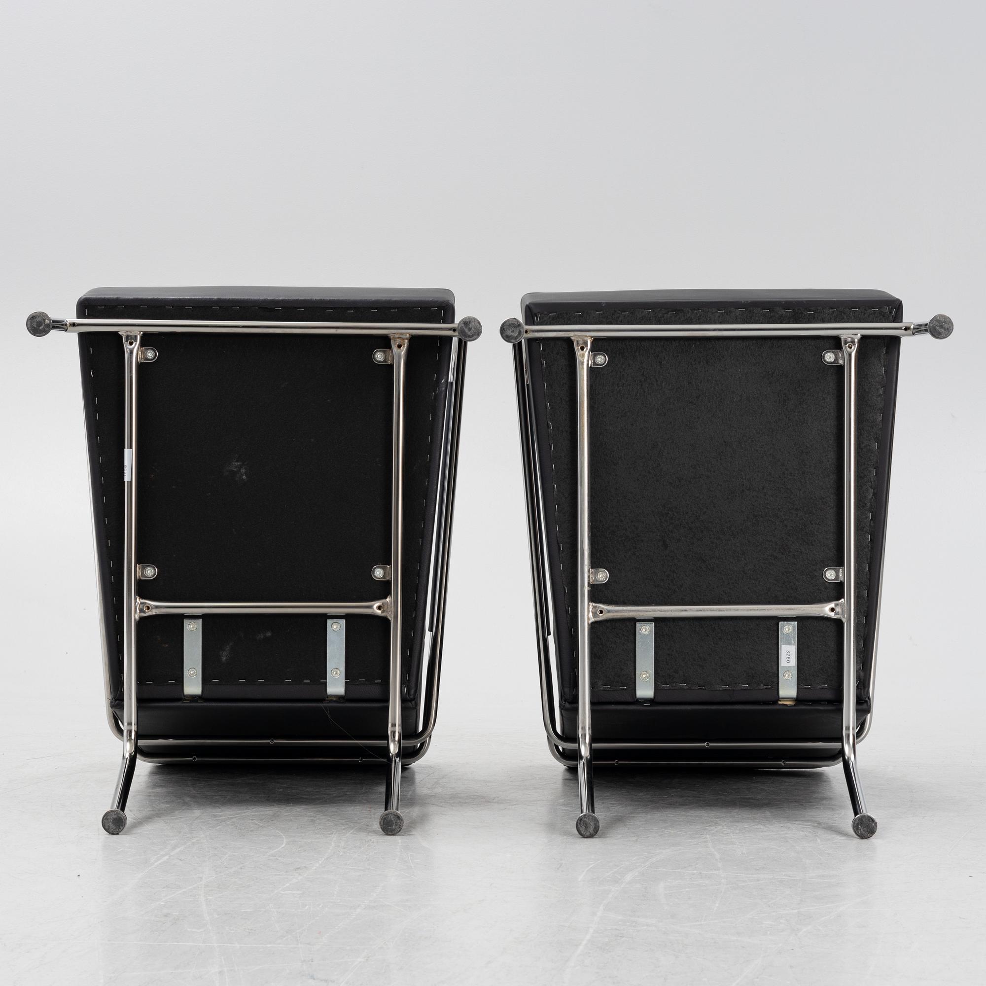 Gunilla Allard, a pair of leather upholstered 'Cinema' easy chairs, Lammhults.