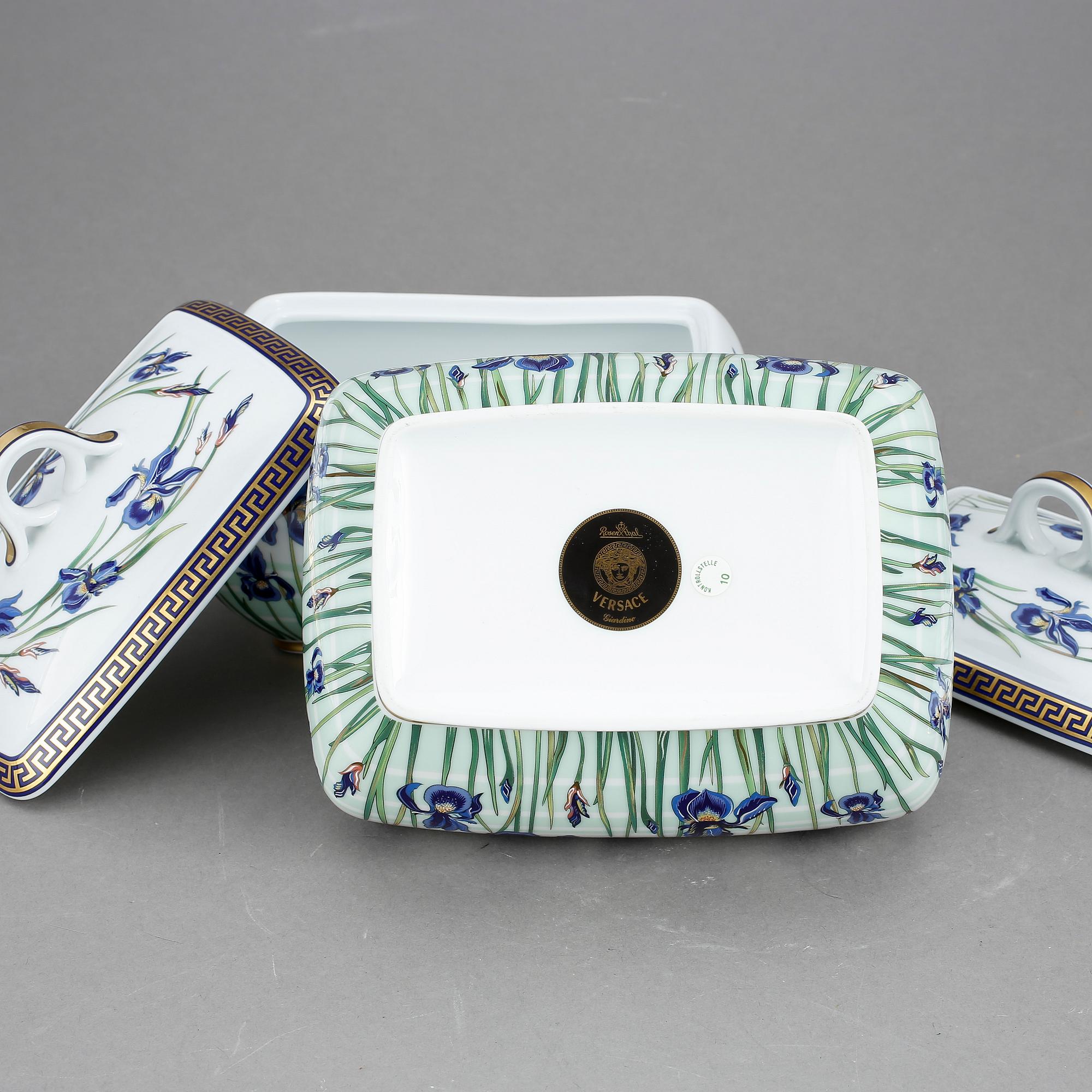 TERRIN, 2 st, porslin, "Giardino", Versace för Rosenthal.