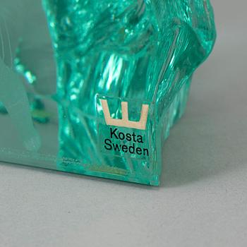 VICKE LINDSTRAND, a signed glass sculpture, Kosta.