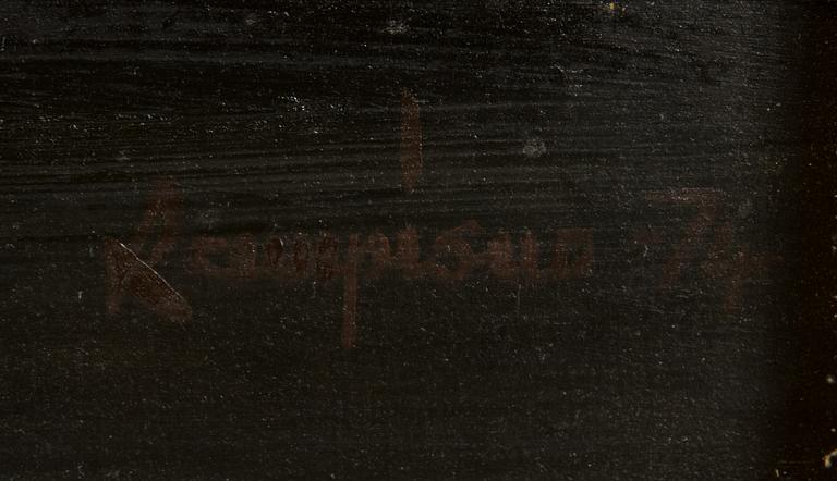 Antti Lampisuo, olja på pannå, signerad.