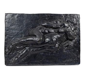 Gudmar Olovson, relief/sculpture. Signed. Numbered. Foundry mark. Bronze, height 78 cm, length 54 cm.