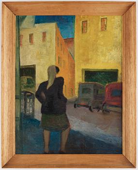 Gerard Sekoto, "Woman crossing the road".