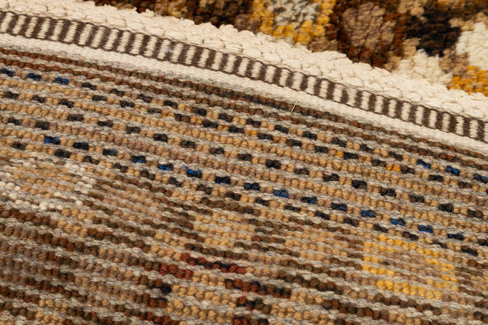 Barbro Nilsson, Barbro Nilsson, a carpet, "Bankrabatten brun", knotted pile, ca 205,5  x 202 cm. Signed AB MMF BN.