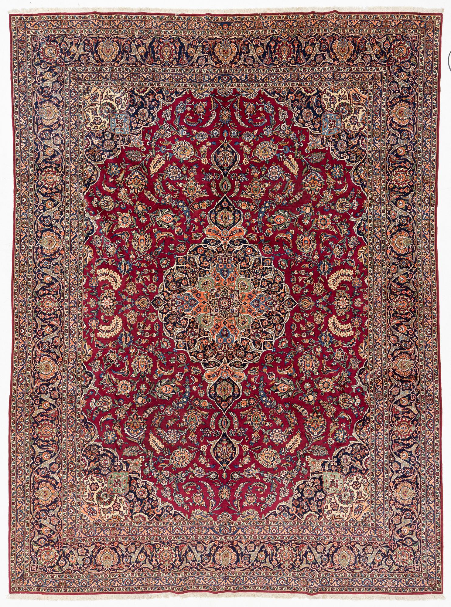 Matta, semiantik Keshan, ca 435 x 325 cm.