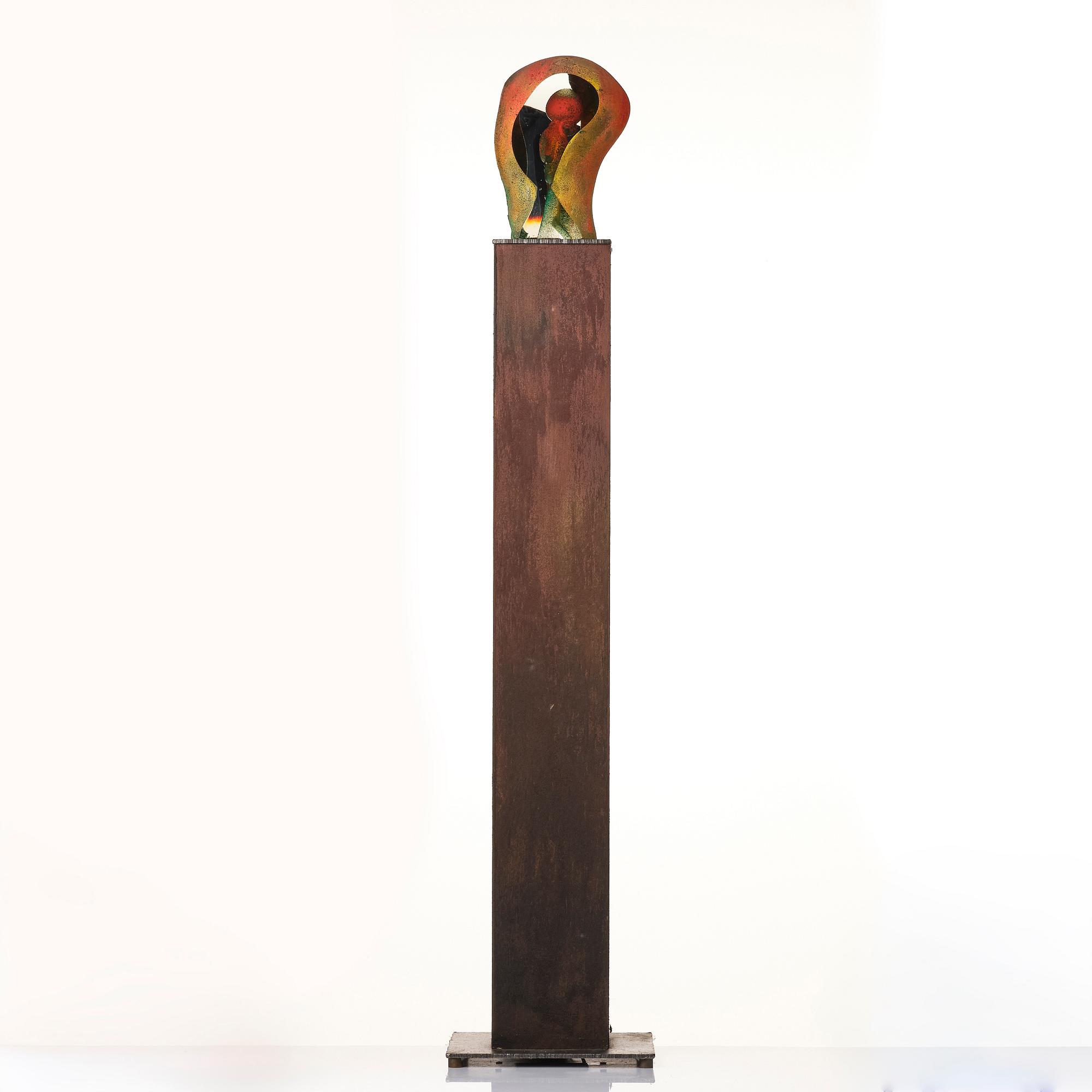Kjell Engman, a unique sandblasted glass sculpture, Kosta Boda, Signed.