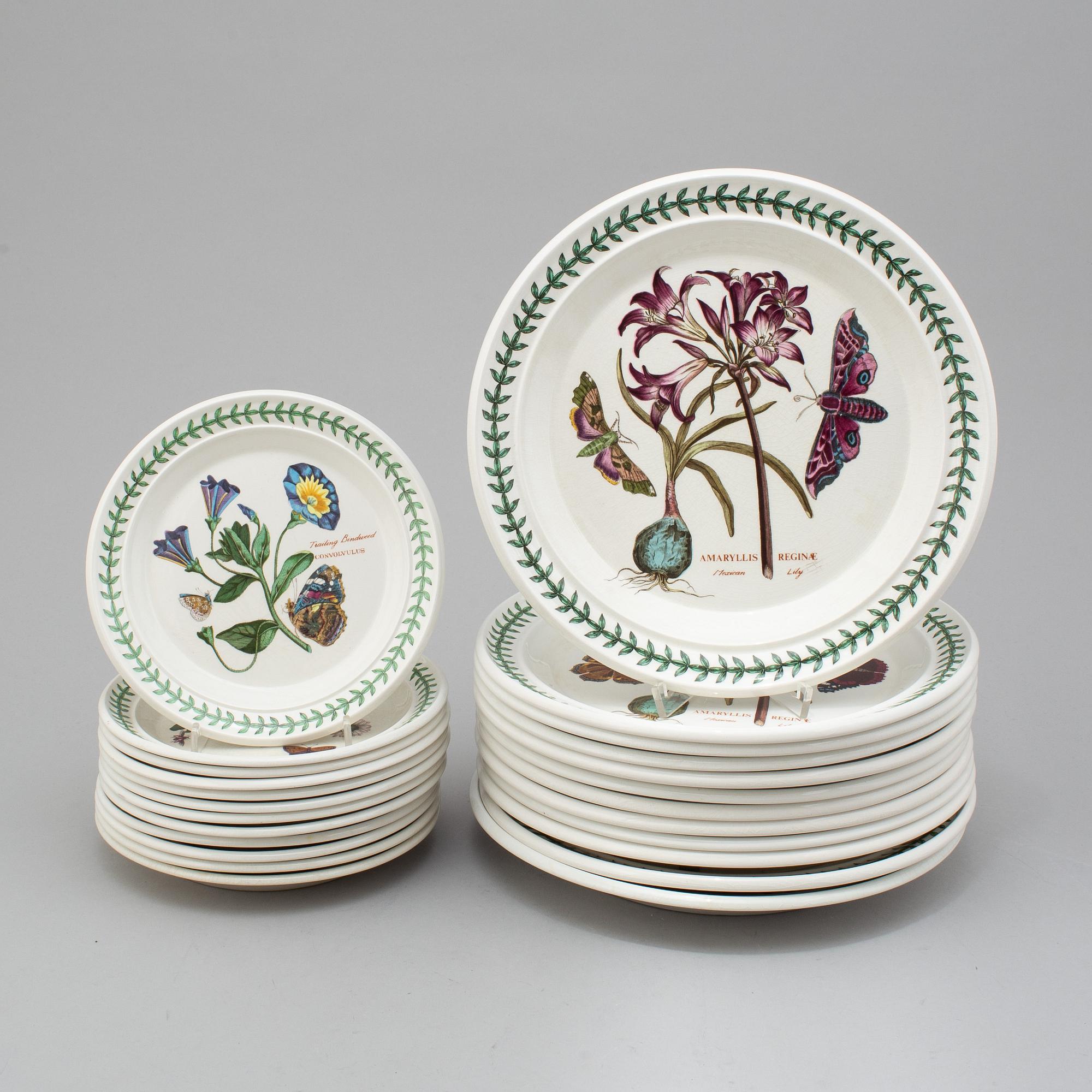 24 'Botanic Garden' porcelain plates from Portmeirion, England.