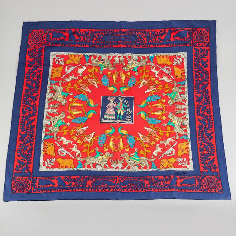 Hermès, an 'Early America' silk scarf.