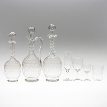 A late 19th century 53 piece glass service.