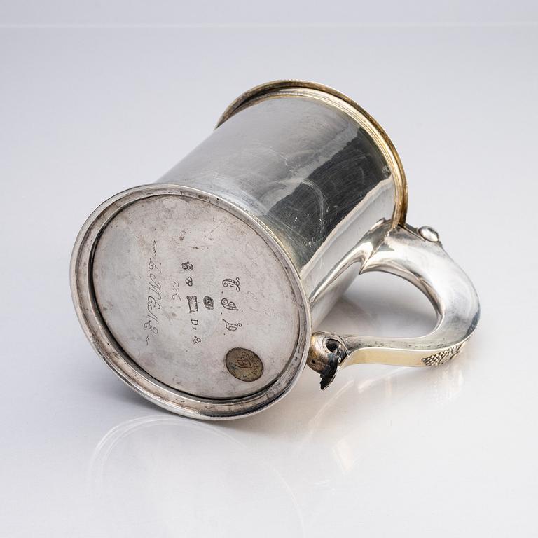 A Swedish Gustavian silver tankard, mark of Johan Schvart (Svart), Karlskrona 1786.