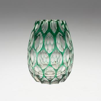 A glass vase designed by Elis Bergh for Kosta, 1940´s.