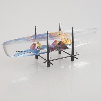 Bertil Vallien, "Voyage II", unik skulptur, gjutet glas, båt, Orrefors.