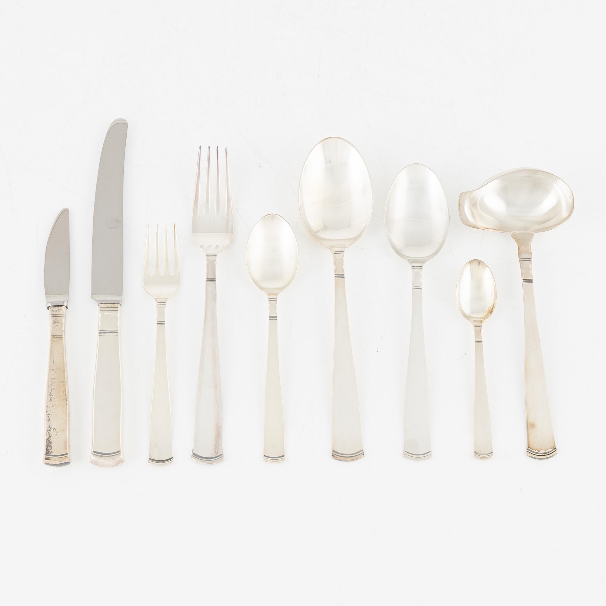 Jacob Ängman, bestickuppsättning, 96 delar "Rosenholm", GAB, bl.a. Stockholm 1968.