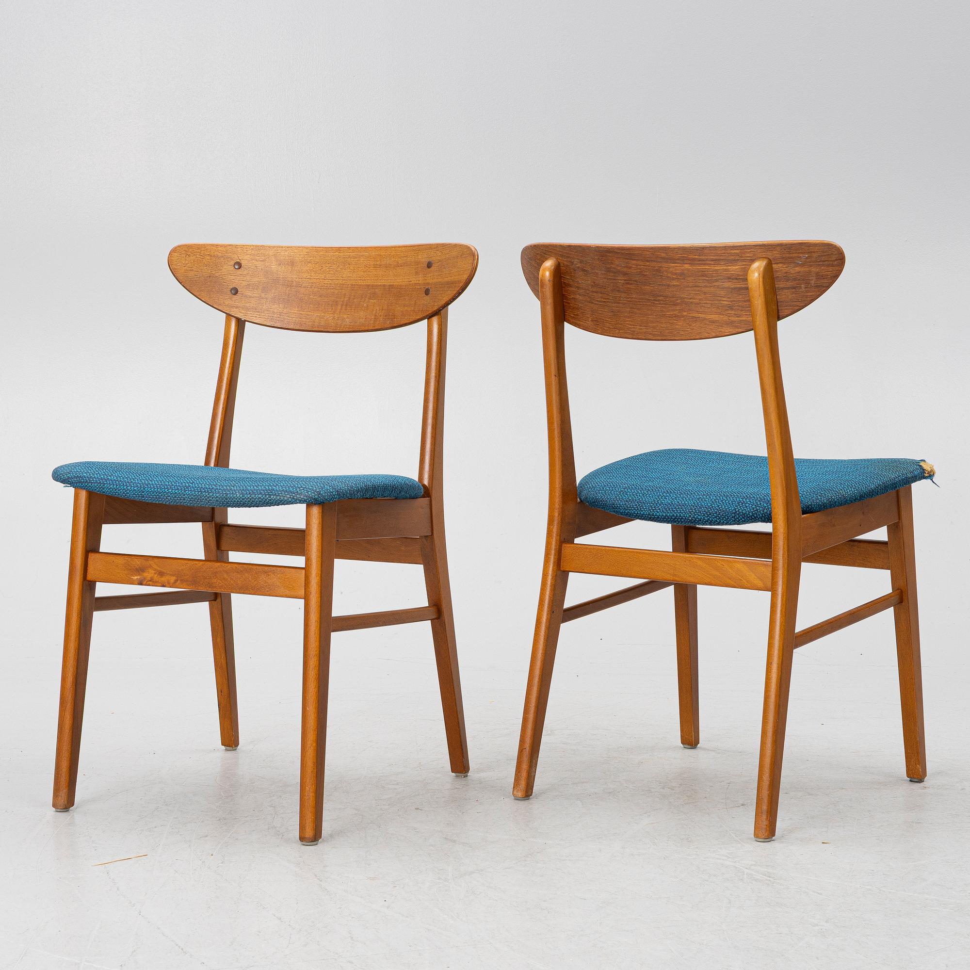 Four chairs, Farstrup Møbelfabrik, Denmark, mid-20th century.