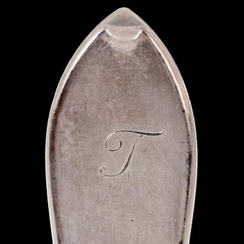 GAFFLAR, 14 st, silver, mestadels GAB, Stockholm, 1920-tal. Vikt 625 g.