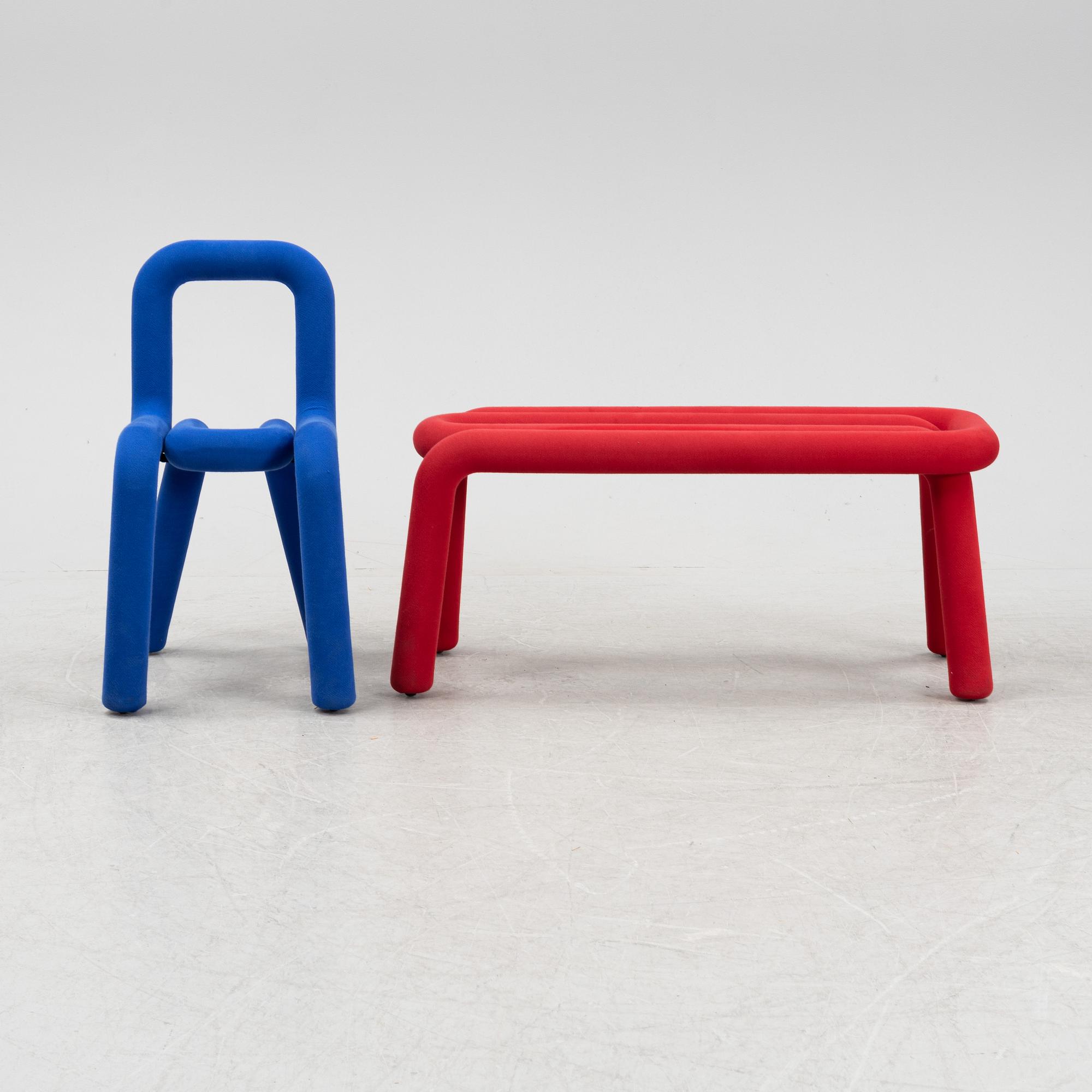 Big Game, a 'Bold chair' and a 'Bol Bench' from Moustache, France.
