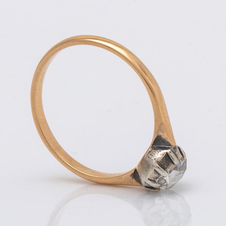 Ring 18K guld m 1 rosensten ca 0,40 ct.