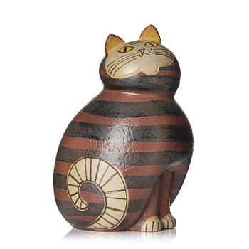 123. Lisa Larson, skulptur, "Maxikatt", stengods, Gustavsberg, ur serien "Stora Zoo".