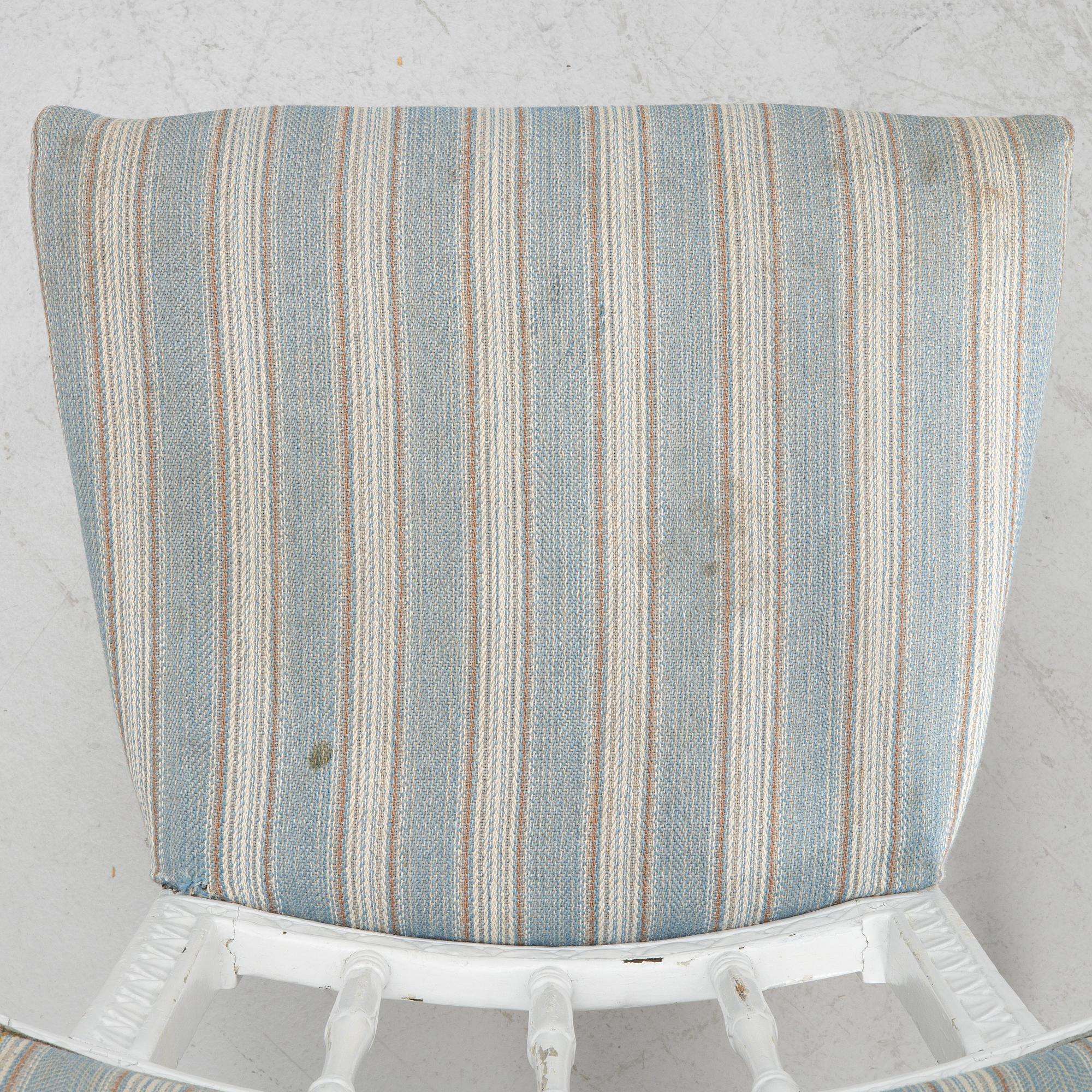 A set of five late Gustavian chairs, circa 1800.