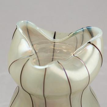 AN ART NOVEAU GLASS VASE.