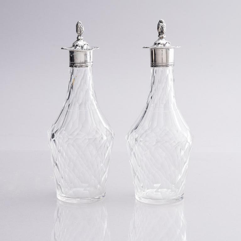 A French 18th century silver cruet-set, marks of Joseph Bouillerot, Paris 1775.