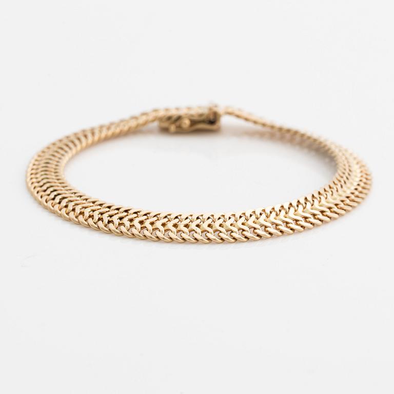 Armband 18K guld, fiskbenslänk.