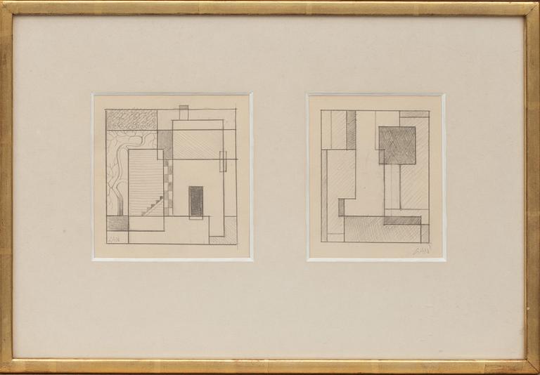 GÖSTA ADRIAN-NILSSON, blyerts, 2 st samramade, monogramsignerade.