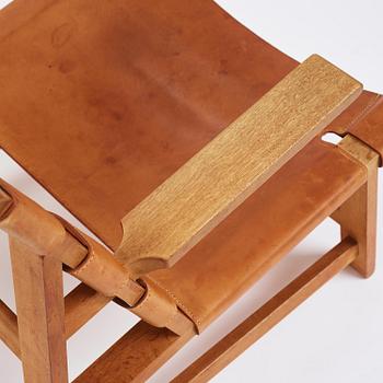 Børge Mogensen, an oak and natural brown leather easy chair model "2225", Fredericia Stolefabrik, Denmark, 1960s.