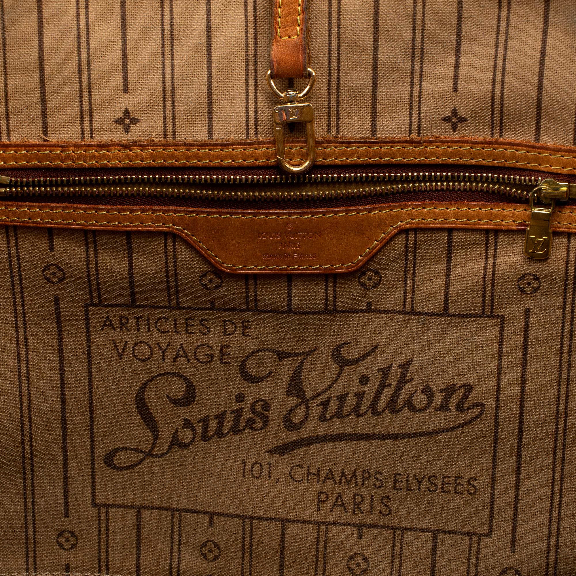 LOUIS VUITTON, a 'Neverfull MM' monogram canvas bag.