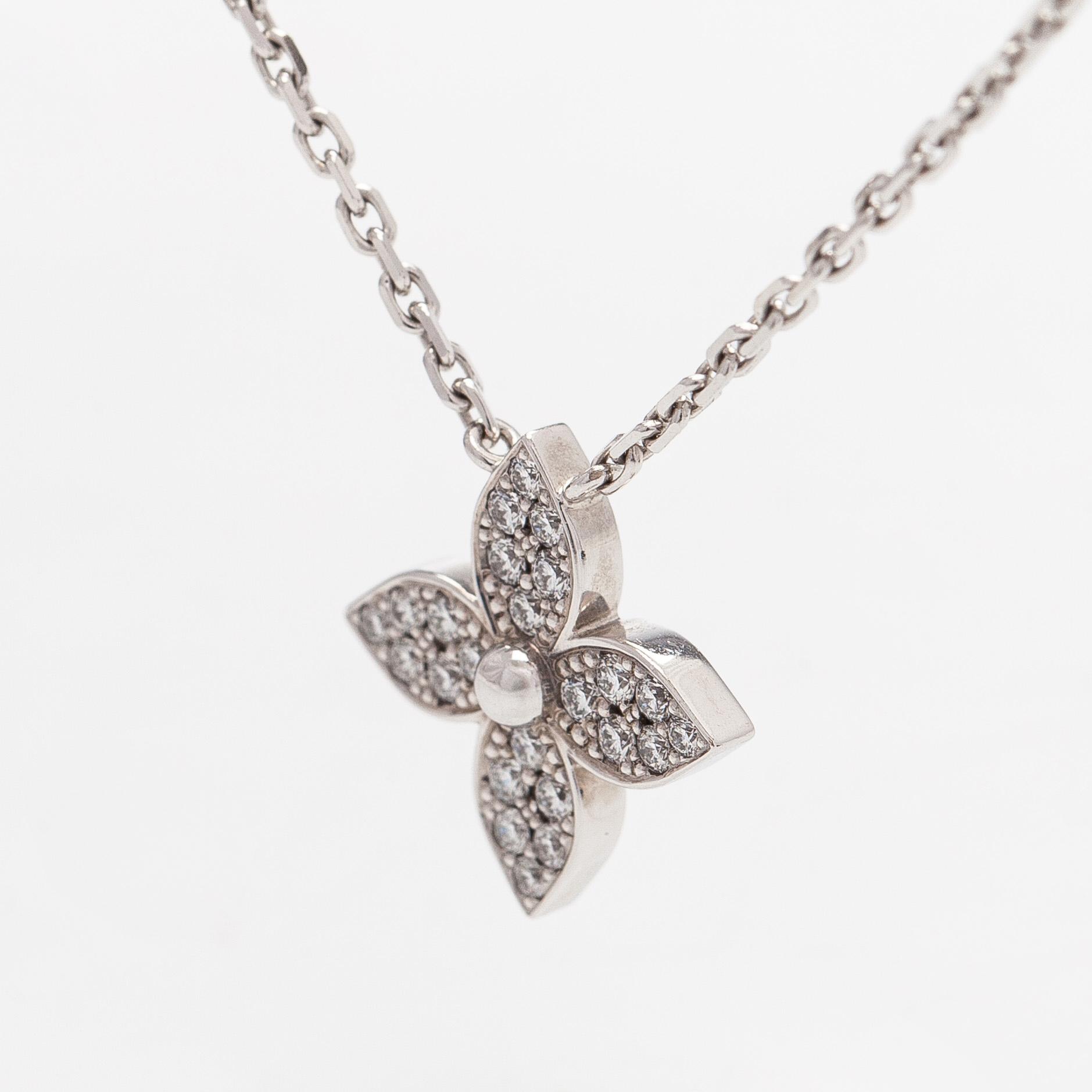 Louis Vuitton, kaulakoru, "Idylle Blossom Pendant", 18K valkokultaa ja timantteja.