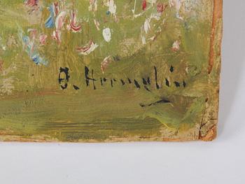HERMELIN, OLOF. Olja på uppklistrad duk, sign.