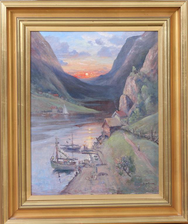 OKÄND KONSTNÄR, olja på duk, otydl sign.