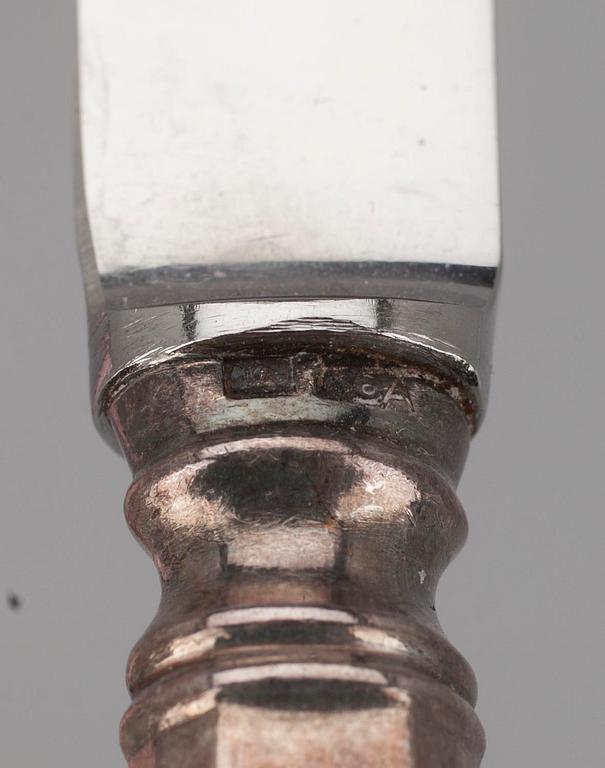 FRUKTKNIVAR, 11+6, silver, "Musslan" Kuopion Kulta Oy Tavastehus 1930 samt Hopeakeskus Tavastehus 1941.
