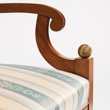 A pair of Swedish Empire armchairs, Stockholm, 1820s.