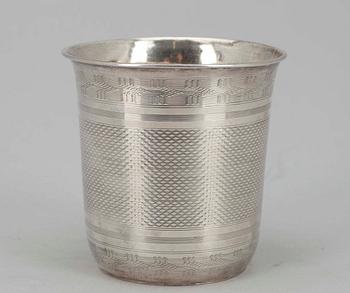 BÄGARE,  silver, Gustav Lindell/Kustaa Hiekka (1879-1899), Tammerfors 1881. Tot. vikt ca 53,6 g.