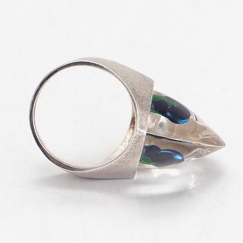 Björn Weckström, ring, 'Waterworld', sterling silver and acrylic. Lapponia.