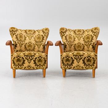Armchairs, a pair, Swedish Modern, 1940s.