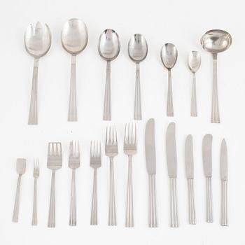Folke Arström, a 116 piece stainless steel "Thebe" flat wear set, Gense, Sweden.
