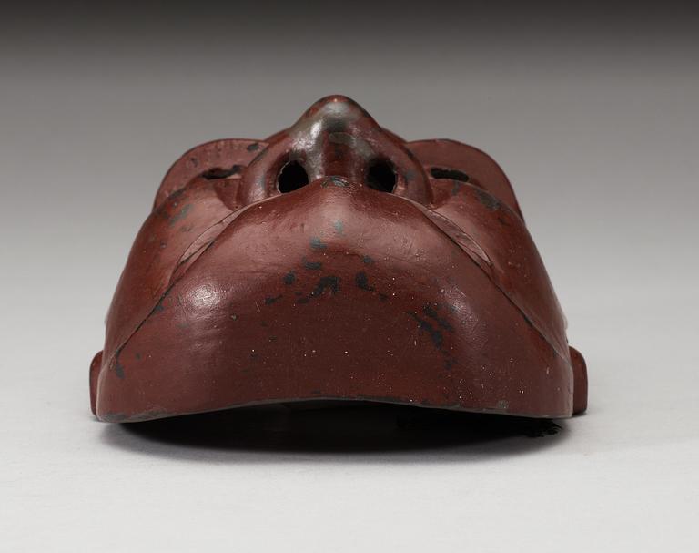 A red painted Japanese Noo Masque, period of Meiji.