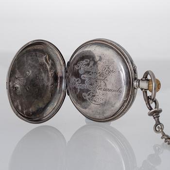 PAVEL BURE, pocket watch, silver, 50 mm.